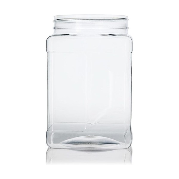 64 oz Clear PET Square Grip Container