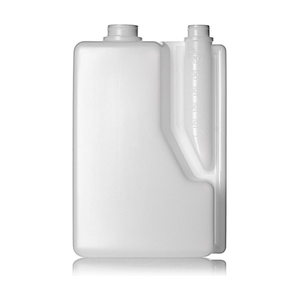 2 liter Natural HDPE Twin Neck Bottle