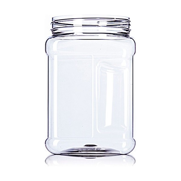 64 oz Clear PET Square Grip Container