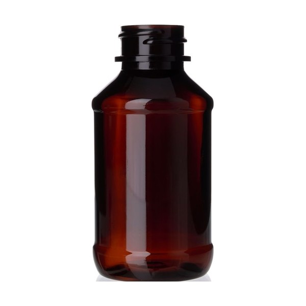 2 oz Amber PET Modern Round Bottle
