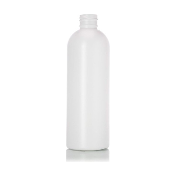 8 oz White HDPE Plastique Diamond Royal Bottle