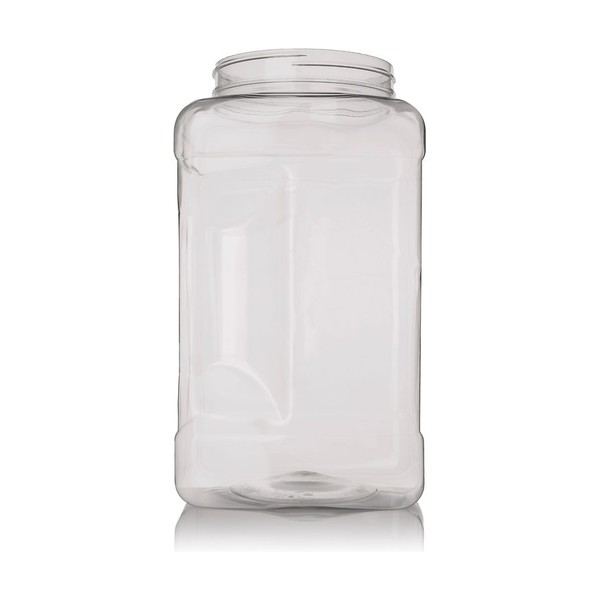 128 oz Clear PET Square Grip Container