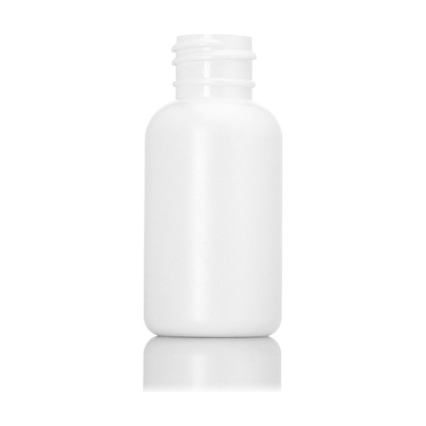 1 oz White HDPE Boston Round Bottle