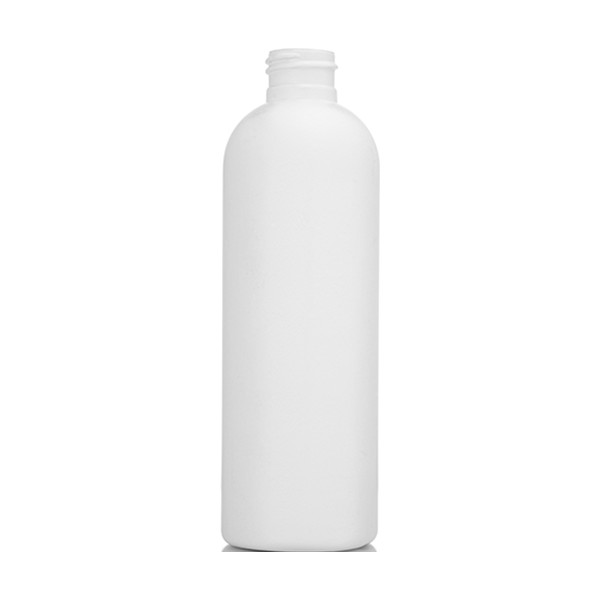 8 oz White HDPE Plastique Diamond Royal Bottle