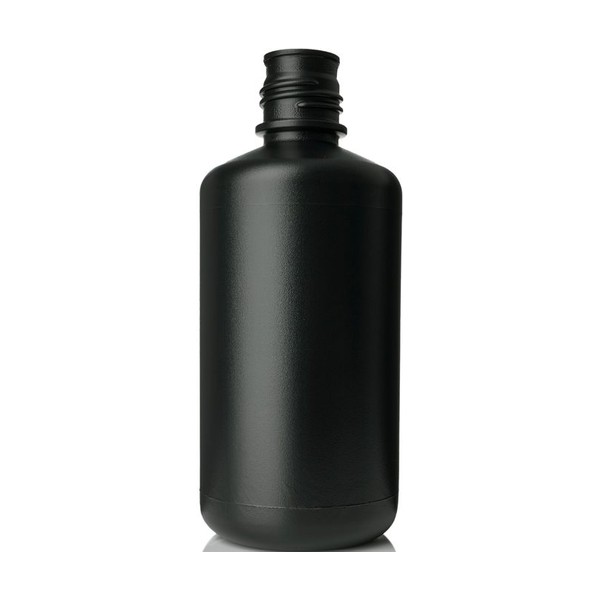 32 oz Black HDPE Boston Round Buttress Neck Bottle