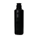 16 oz Black HDPE Plastic Round Tall Buttress Bottle