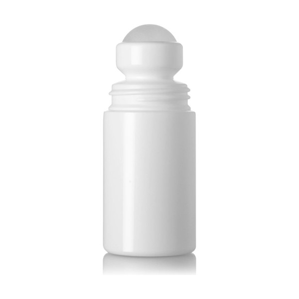 2 oz White Plastic Roll On Bottle