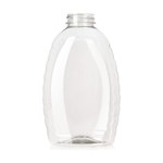 22 oz Clear 25% PCR PET Plastic Oval Honey Bottle (32 oz of Honey)