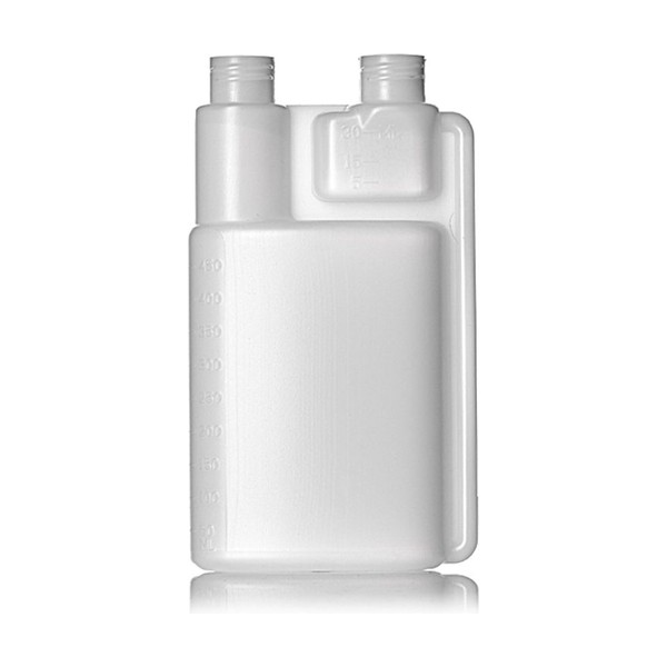 16 oz Natural HDPE Twin Neck Bottle