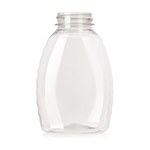 8 oz Clear 25% PCR PET Plastic Oval Honey Bottle (12 oz of Honey)