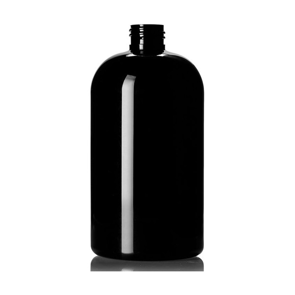 16 oz Black PET Boston Round