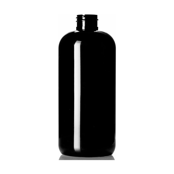 16 oz Black PET Boston Round