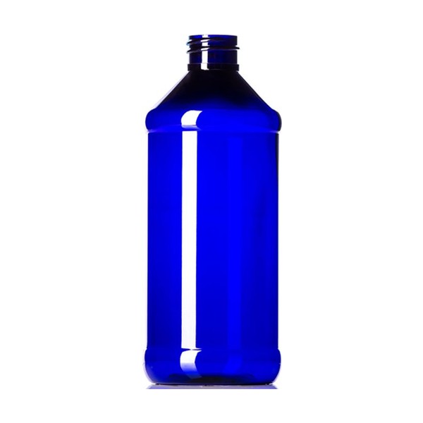 16 oz Blue PET Modern Round Bottle