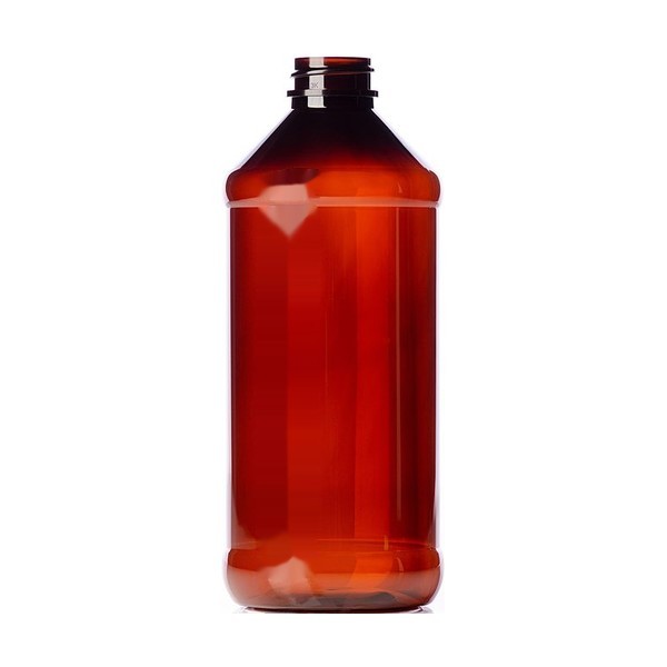 16 oz Amber PET Modern Round Bottle