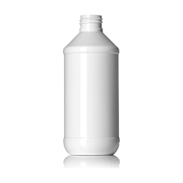 8 oz White PET Modern Round Bottle