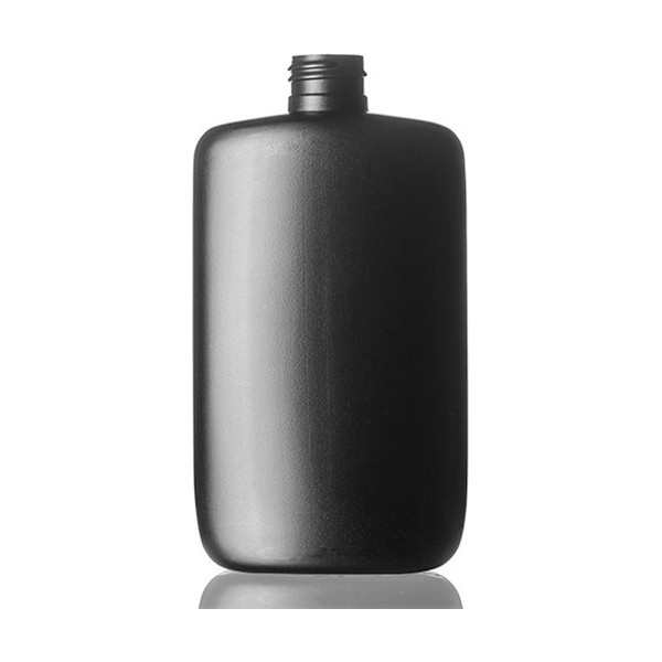 8 oz Black HDPE Flat Oval Bottle