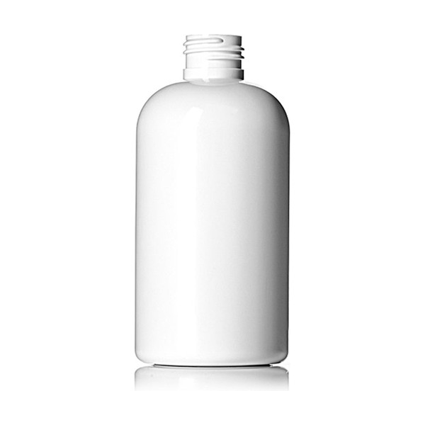 8 oz White PET Boston Round