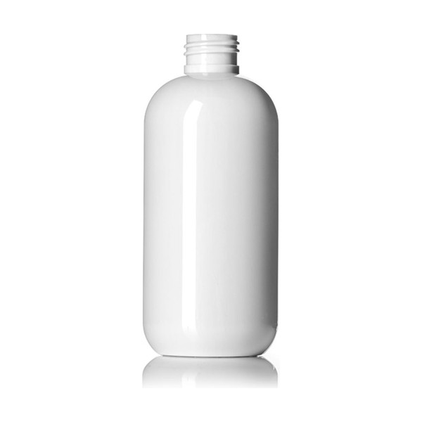 8 oz White PET Boston Round