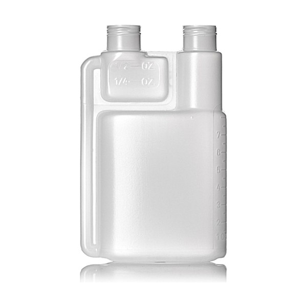 8 oz Natural HDPE Twin Neck Bottle