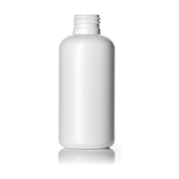4 oz White HDPE Boston Round Bottle