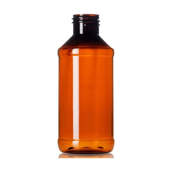 4 oz Amber PET Modern Round Bottle