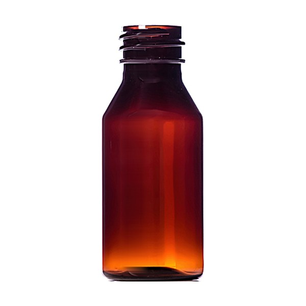 1 oz Amber PET Modern Round Bottle