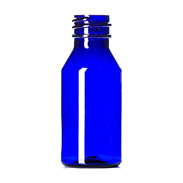 1 oz Blue PET Modern Round Bottle