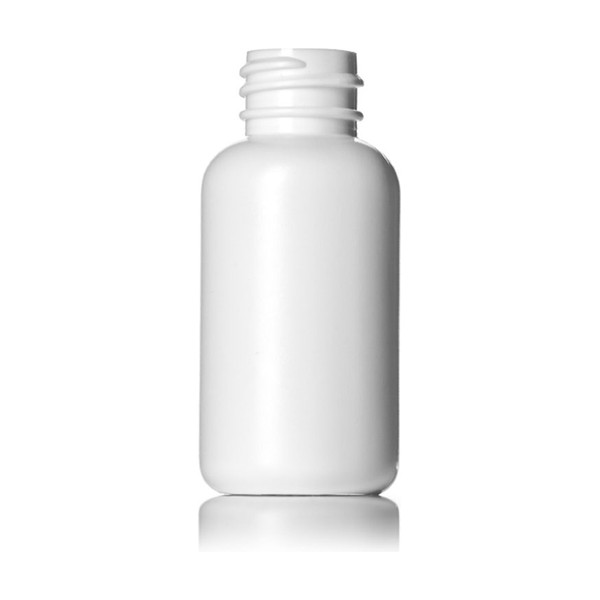 1 oz White HDPE Boston Round Bottle