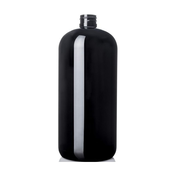 32 oz Black PET Boston Round