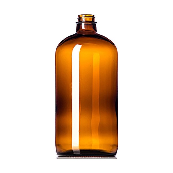 32 oz Amber Glass Boston Round