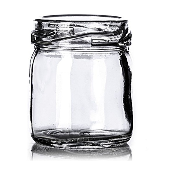 1.25 oz Clear Glass Round Lug Jar Not Straight