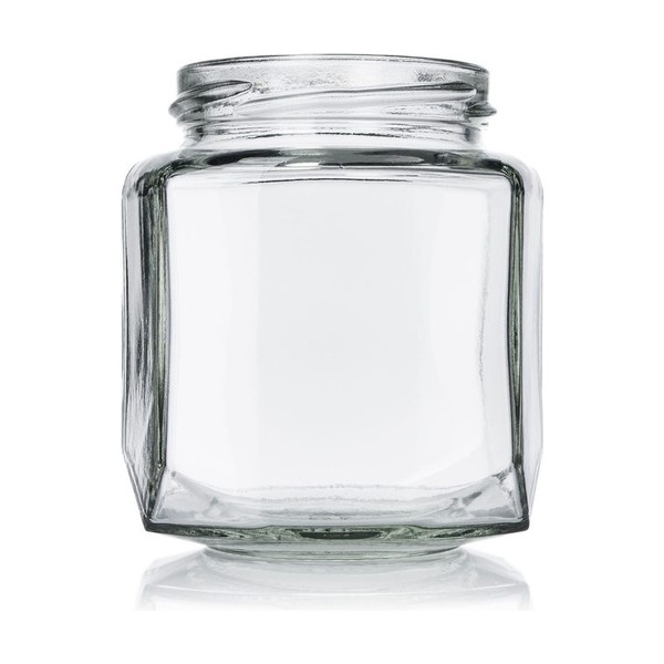 9 oz Clear Glass Hex Jar