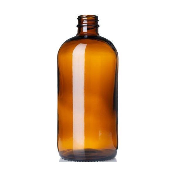 16 oz Amber Glass Boston Round
