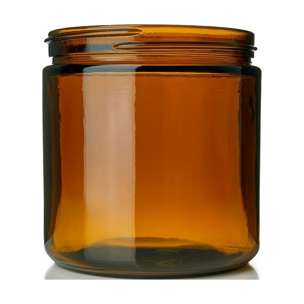16 oz Amber Glass Straight Sided Jar