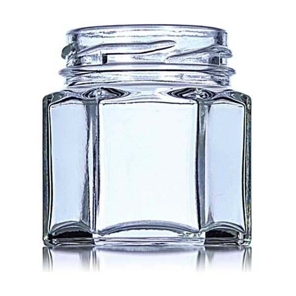 1.5 oz Clear Glass Hex Jar