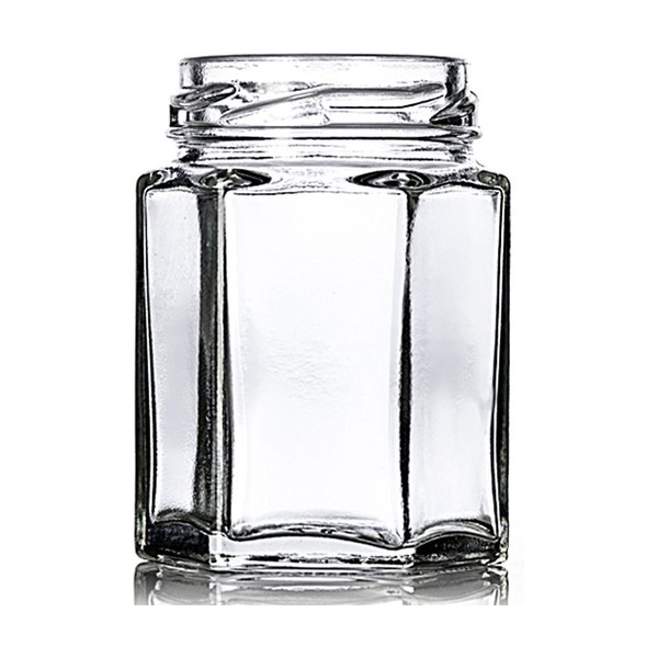 55 ml Clear Glass Hex Jar