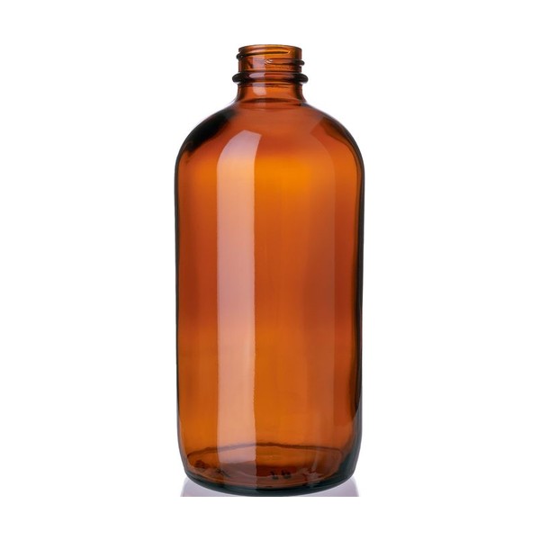 16 oz Amber Glass Boston Round