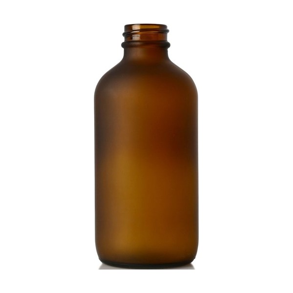 8 oz Frosted Amber Glass Boston Round