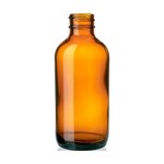 4 oz Amber Glass Boston Round Bottle
