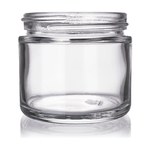 2 oz Clear Glass Straight-Sided Round Jar