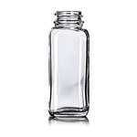 4 oz Clear Glass French Square Bottle