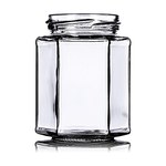 9 oz Clear Glass Hex Jar