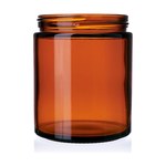 6 oz Amber Glass Straight-Sided Round Jar