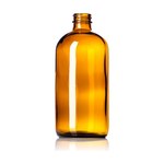 16 oz Amber Glass Boston Round Bottle