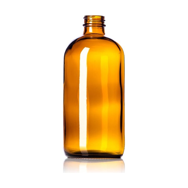 16 oz Amber Glass Boston Round