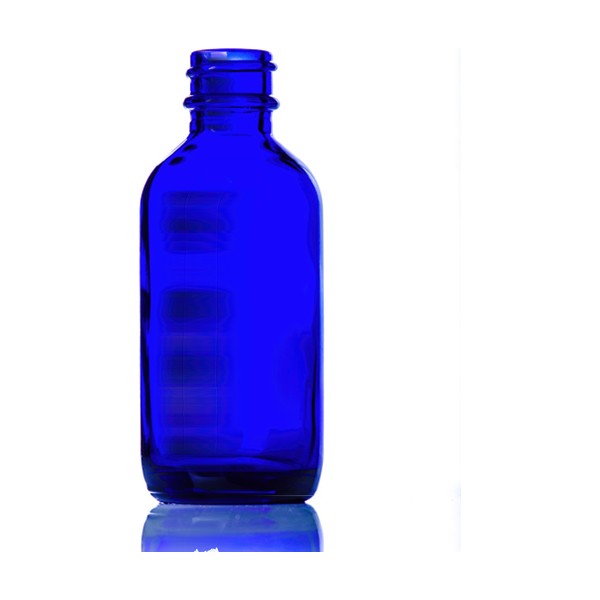 2 oz Blue Glass Boston Round
