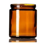 9 oz Amber Glass Straight-Sided Round Jar