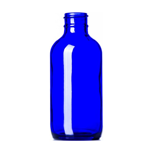 4 oz Blue Glass Boston Round