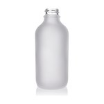 4 oz Clear Frosted Glass Boston Round Bottle