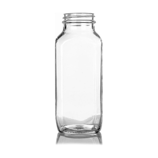 16 oz Clear Glass French Square